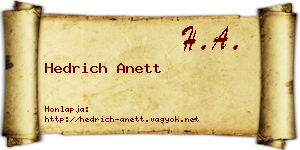 Hedrich Anett névjegykártya